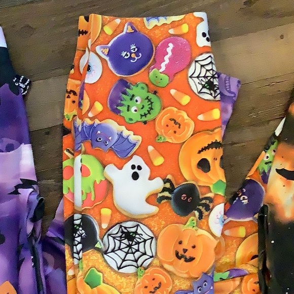 4 pair No Boundaries Halloween leggings small xs - Picture 4 of 9